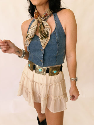 Jacie tiered natural skort