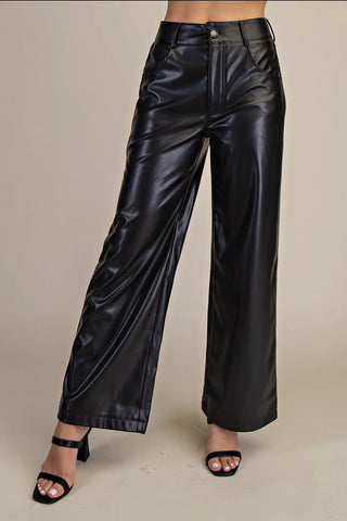 Jenna black leather pants