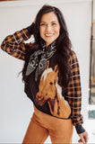 Horse plaid sweater