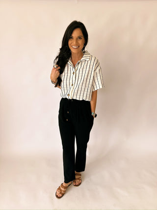 Blair black linen pants