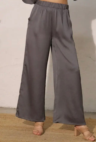 Macee charcoal wide leg dress pants