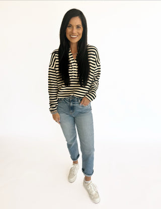 Hilliary black stripe pullover