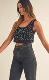 Penelope Pearl and sequin crop top