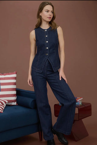 Denim beauty vest