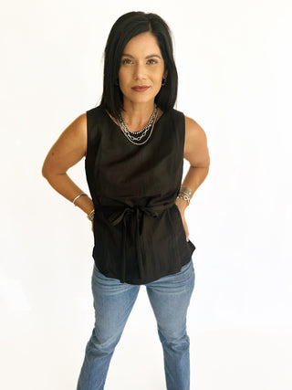 Tiffany black tie front top
