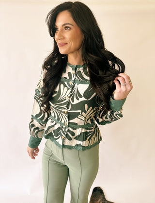 Greer printed button up blouse