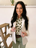 Allison blazer with removable feathers