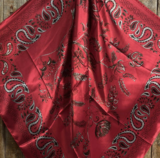 Red & black paisley wild rag