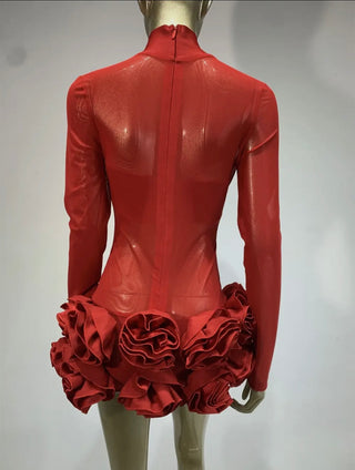 PREORDER- Kylan mini 3d floral mesh dress