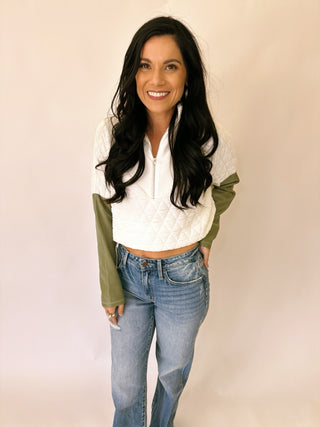 Michelle quilted half zip pullover - THML