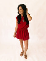 Heather crimson skort