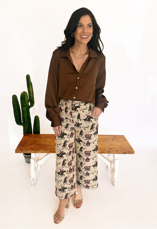 Covered wagon tapestry pants