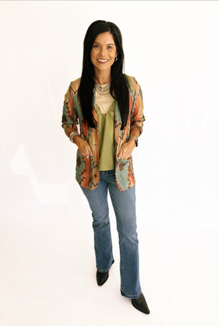 Beth Aztec western blazer with concho buttons