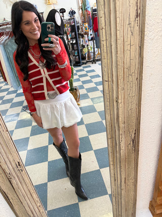 Whitney white bubble skirt