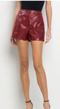 Aspen burgundy leather shorts