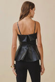Ava leather peplum top