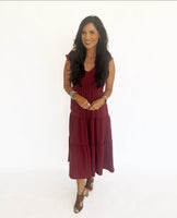 Brittany burgundy midi dress