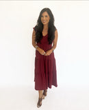 Brittany burgundy midi dress