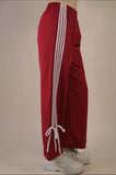 Jaida Crimson side ribbon jersey pants