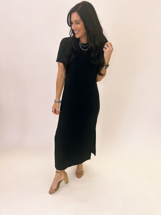 Kristen black T-shirt maxi dress