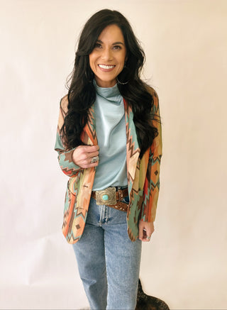 Beth Aztec western blazer with concho buttons