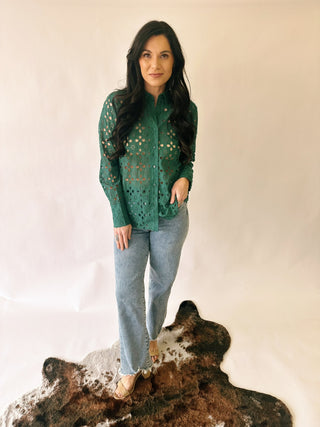 Grace eyelet button up top