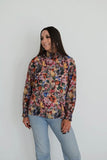 Cora floral mock neck blouse