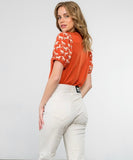 Rust Embroidered horse top