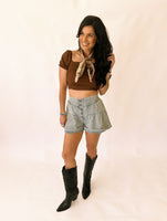 Emmy brown crop top