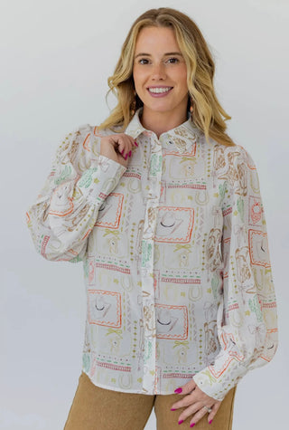 Pony patch blouse