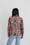 Cora floral mock neck blouse