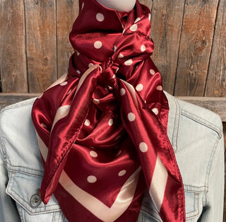 Crimson polka dot wild rag