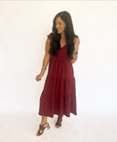 Brittany burgundy midi dress