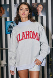 Grey Oklahoma reversible mock neck sweatshirt