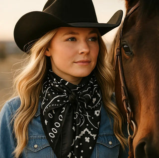 Black & white paisley wild rag