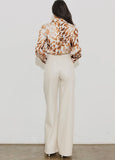Adrienne cream leather pants
