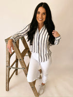 Cleo blue and white stripe button up - Thread&Supply