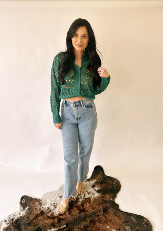 Grace eyelet button up top