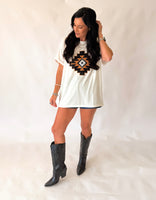 Paula subtle shimmer Aztec top