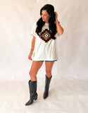 Paula subtle shimmer Aztec top