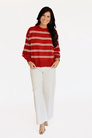 Kara Crimson stripe sweater