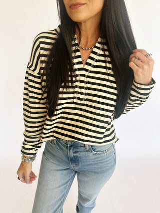 Hilliary black stripe pullover