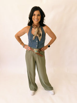 Presley denim halter top