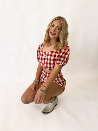 Moxie checkered top