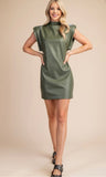 Gretchen olive green leather dress