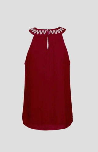 Marty crimson halter blouse