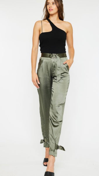 Hayden olive belted jogger - Kan can