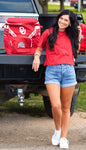 Embroidered OU cropped tee
