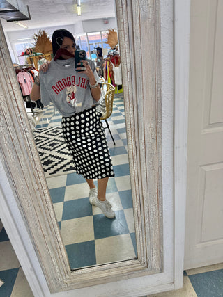 Renee polka dot midi skirt