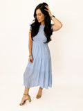 Bella baby blue smocked midi dress
